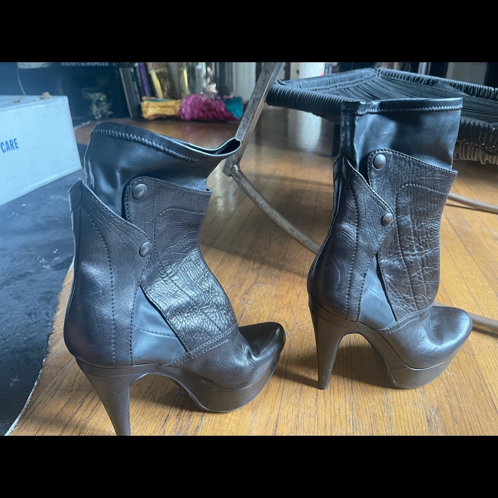 Vera Wang Platform Moto style platform boots